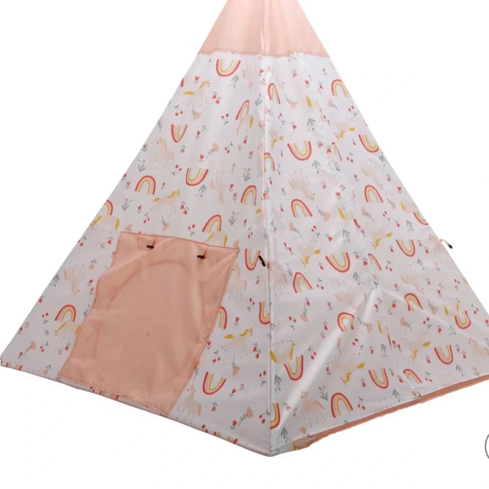 Kids Pillowfort Play Tent with Rainbow and Unicorn Design - Picture 10 of 14